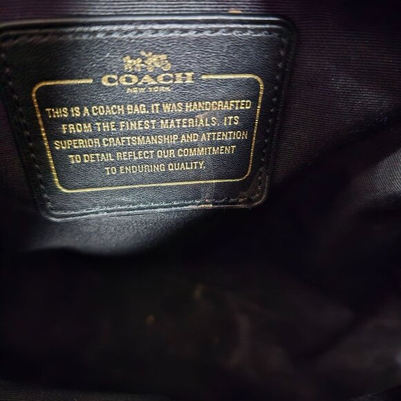 Coach Ombre Gold Metallic Python Embossed Leather Shoulder Bag Dual Black Handle - Picture 7 of 12